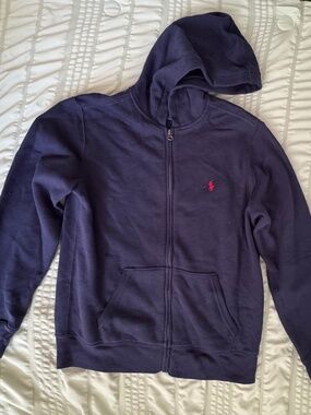 Polo Ralph Lauren Boys Black Zip Up Hoodie Jacket L (14-16)